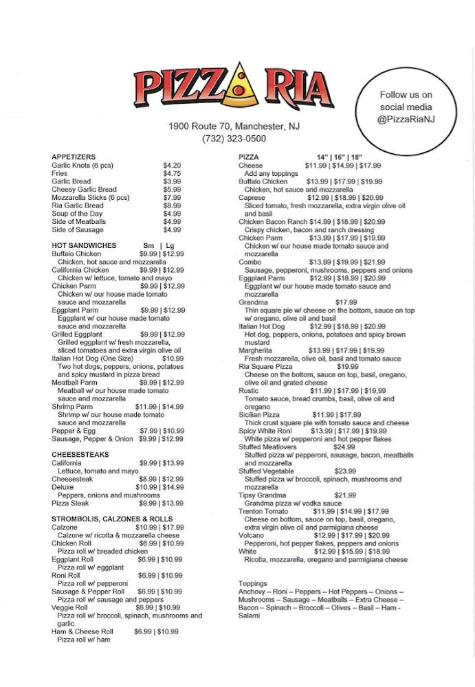 Pizza RIA Menu image 1